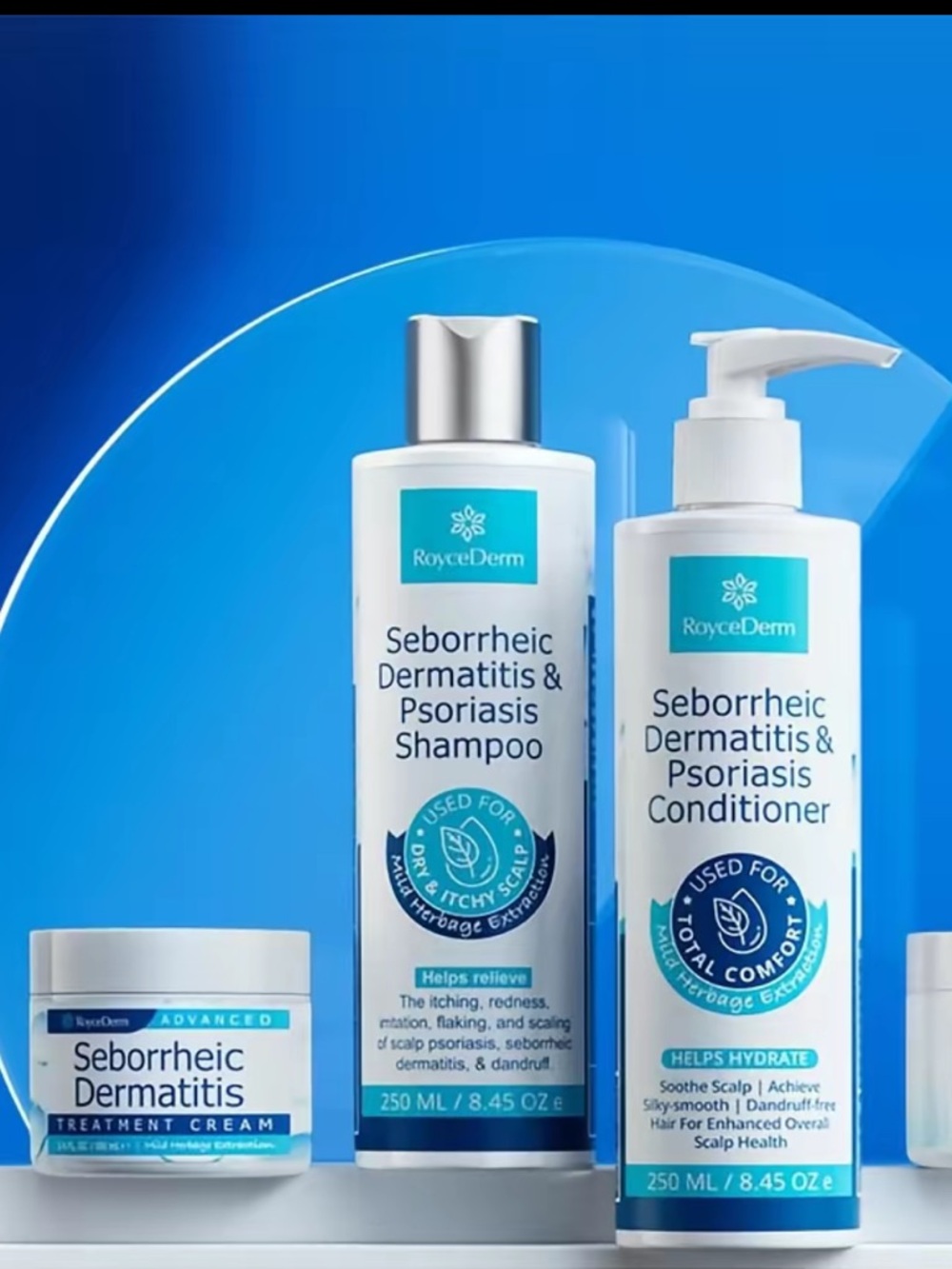 Seborrheic Dermatitis & Psoriasis Shampoo and Conditioner Set - Blue